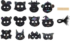 12 or 24 Set Scratch Animal Masks