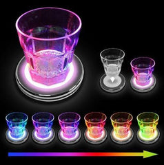 3 x LED Colour Changing Base Drink Glass Bottle Club Party Light Up Coasters