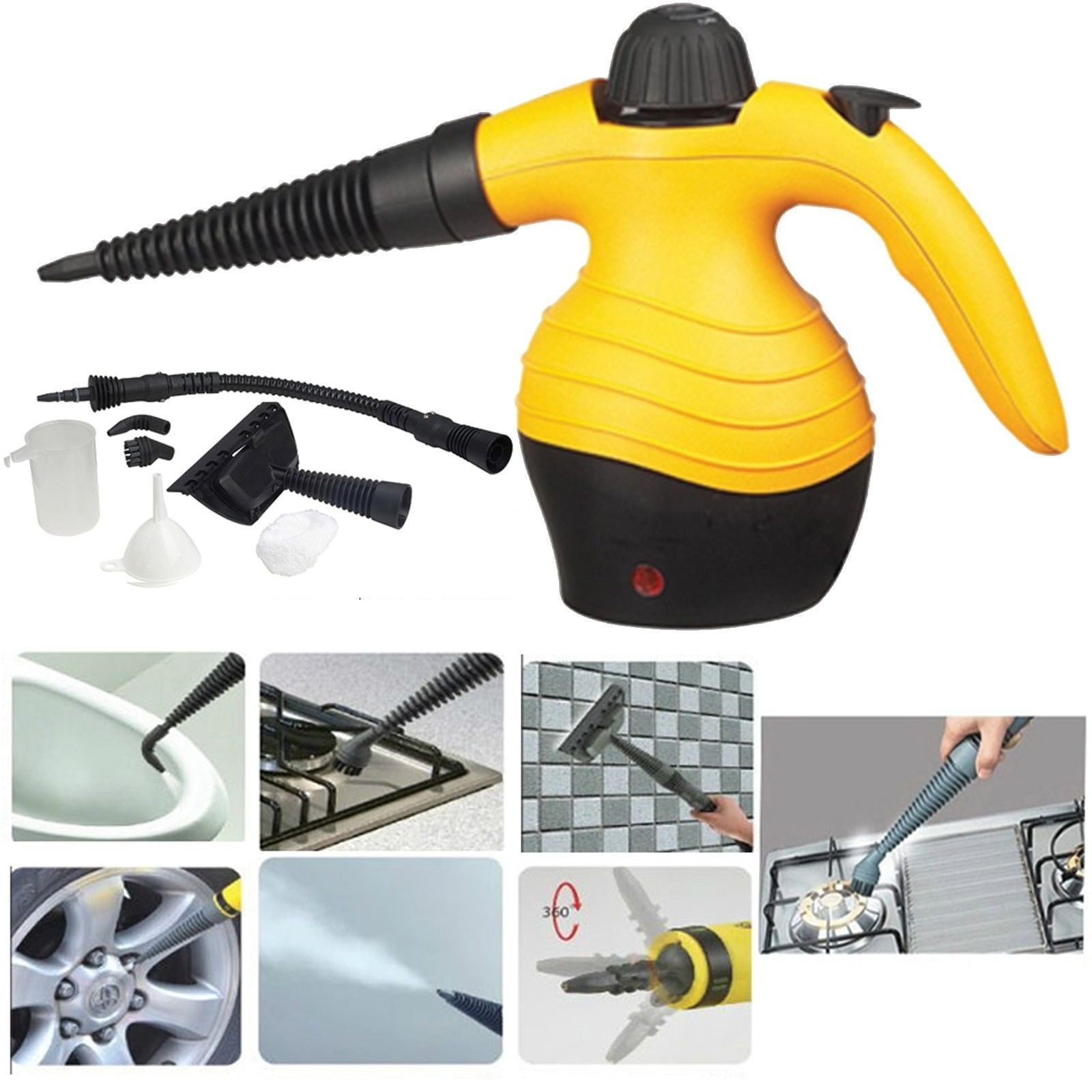 Electric Portable Hand Held Steam Steamer Cleaner with Accessories