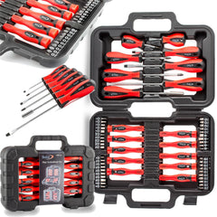 58 PCE SCREWDRIVER AND BIT TOOL KIT SET PRECISION SLOTTED TORX PHILLIPS