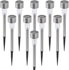 10 Pack Colour Changing LED Solar Powered Garden Stake Lights