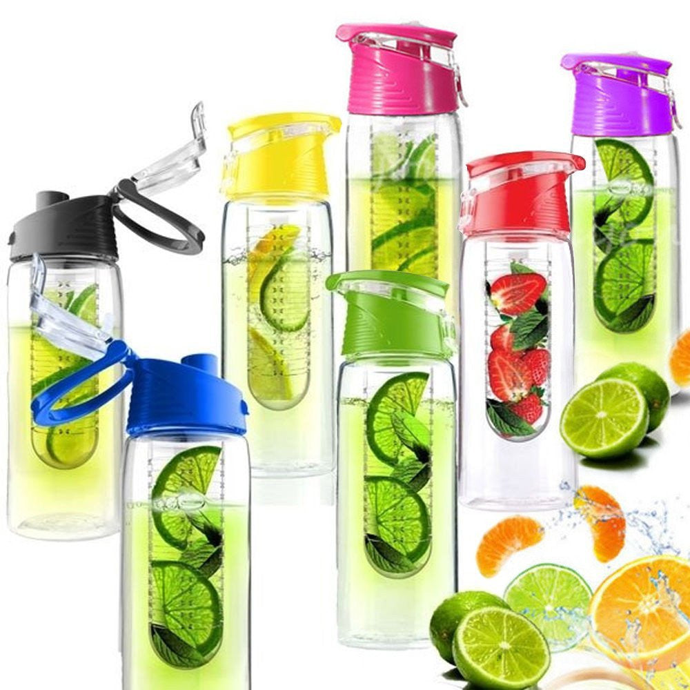 700ML Fruit Infusion Infusing Infuser Water Bottle Sports Health With Spout