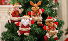 4 Piece Christmas Doll Ornament