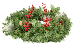 LED Christmas Wreath - Berrys and Pine Cones