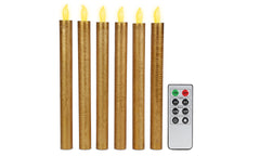 6 Pack Flameless Golden Candles with Remote