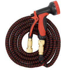 50ft Or 100ft Expandable Garden Hose Pipe with 3/4", 1/2" Brass Fittings & 10 Adjustable Function Spray Gun