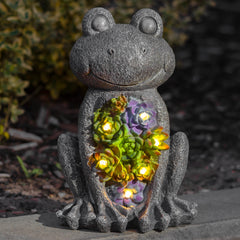 Solar Garden Frog Statue