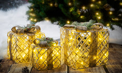 LED Christmas Gold Boxes