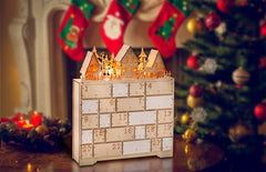 10 LED Wooden Advent Calendar