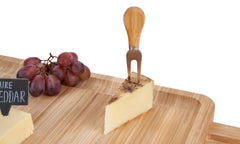 Bamboo Cheese Board with Knives, Pen and Slate