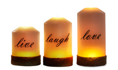 Live Love Laugh Set of 3 LED Candles