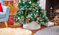 Round Rattan Effect Christmas Tree Skirt