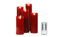 5 Pack Red Candle Set