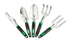 Set of 5 – Garden Tools Set with Hand Trowel, Cultivator, Weeding Tool, Garden Fork, Small Spade