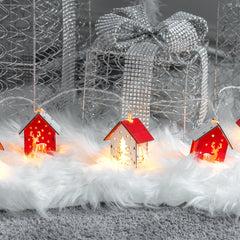 10 LED Red and White Christmas House Lights