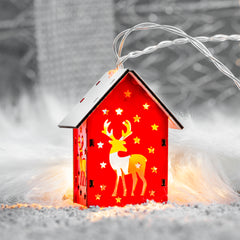 10 LED Red and White Christmas House Lights