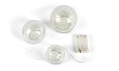 3pc LED Glass Crackle Orbs