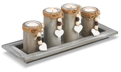 Set of 4 Decorative Candle Holders With Tray