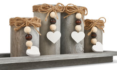 Set of 4 Decorative Candle Holders With Tray