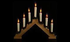 Flickering Wooden 7  Candle Bridge