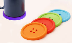 Six Retro Button Coasters