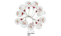 10 Snowman String Lights
