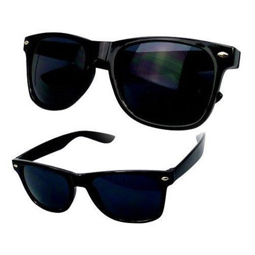 2 X Black Wayfarer Sunglasses Uv400 Unisex Retro 80's Geek Shades Aviator Classic