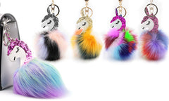 Rainbow Coloured Unicorn Key Chain